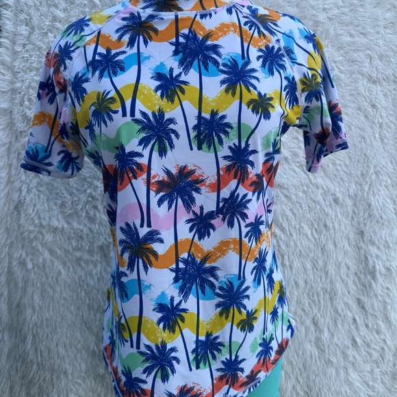 Colorful Palm Tree Graphic swimsuit size medium New - Picture 1 of 5